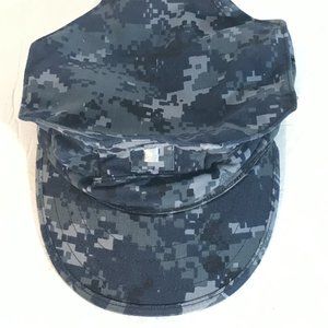 Navy Digital Camo Camouflage Blue Black Adjustable Cap Hat